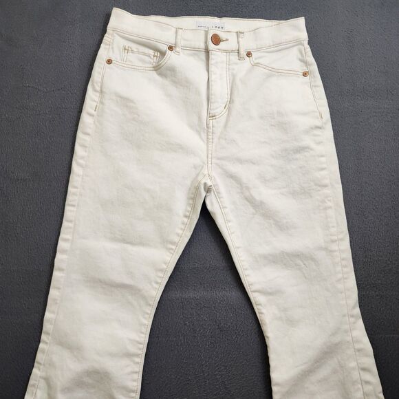 LOFT Women 26/2P White High Waist Flare Cropped Jeans - Picture 3 of 13